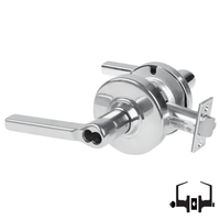 Schlage ND50-BD-LAT 625 entrance/office cylindrical lock, bright chrome, Latitude lever, SFIC less core prep