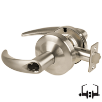 Schlage ND50-BD-OME 619 cylindrical entrance lock, satin nickel Omega lever with SFIC prep less core