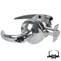 Schlage ND50-BD-OME 625 cylindrical entrance lock with Omega lever, bright chrome, SFIC less core prep