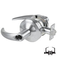 Schlage ND50-BD-OME 626 entrance/office lock, satin chrome Omega lever cylindrical lockset, SFIC prep
