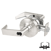 Schlage ND50-BD-RHO 619 cylindrical entrance lock, satin nickel Rhodes lever with SFIC prep less core