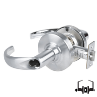 Schlage ND50-BD-SPA 626 cylindrical entrance lock with Sparta lever, satin chrome, SFIC prep less core