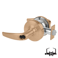 Schlage ND50-JD-ATH 612 cylindrical entrance lock with Athens lever, satin bronze finish, less core
