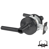 Schlage ND50-JD-BRW 622 entrance lock, black Broadway lever cylindrical lockset with latch, less core