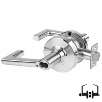 Schlage ND50-JD-LON 625 entrance/office cylindrical lock with Longitude lever, brushed chrome, less core