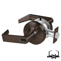 Schlage ND50-JD-RHO entrance lock, Rhodes lever, 613 dark bronze, FSIC less core cylindrical lockset