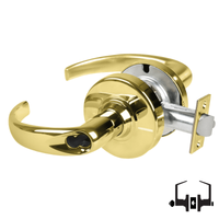 Schlage ND50JD SPA 605 bright brass entrance lockset with Sparta lever, FSIC less core