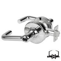 Schlage ND50-JD-TLR 625 cylindrical entrance lock, bright chrome tubular lever with latch and FSIC less core