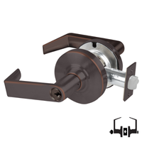 Schlage ND50-PD-RHO Rhodes entrance lockset, 643E dark bronze, keyed cylinder, cylindrical lever lock