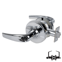 Schlage ND53-BD-ATH 625 entrance cylindrical lock, satin chrome Athens lever, SFIC less core prep