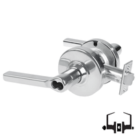 Schlage ND53-BD-LAT 625 entrance lock, satin chrome cylindrical lockset with Latitude lever, SFIC less core