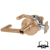 Schlage ND53-BD-LON 612 entrance cylindrical lock, satin bronze, Longitude lever with SFIC prep
