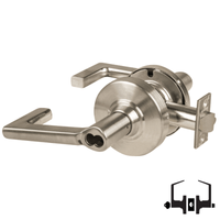 Schlage ND53-BD-LON 619 cylindrical entrance lock, satin nickel, Longitude lever, SFIC less core