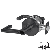 Schlage ND53-BD-LON 622 entrance lock, matte black cylindrical lockset with Longitude lever, SFIC less core