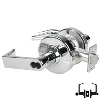 Schlage ND53-BD-RHO 625 entrance lock, bright chrome Rhodes lever cylindrical lock with latch and rose