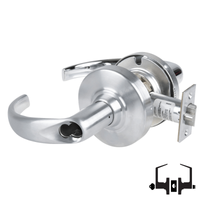 Schlage ND53-BD-SPA 626 entrance lock, satin chrome cylindrical lockset with Sparta lever, SFIC prep