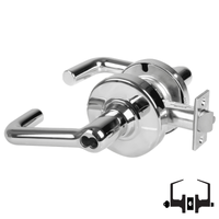 Schlage ND53-BD-TLR 625 entrance cylindrical lock with tubular lever, bright chrome finish, SFIC less core