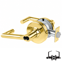 Schlage ND53-JD-BRK entrance cylindrical lock, Boardwalk lever, bright brass 605, less core