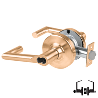 Schlage ND53-JD-BRK 612 entrance lock with Boardwalk lever, satin bronze finish, FSIC less core