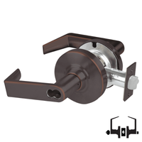 Schlage ND53-JD-RHO 643E cylindrical entrance lock, dark bronze Rhodes lever, less core