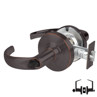 Schlage ND53-JD-SPA 643E entrance lock, Sparta lever in dark bronze, cylindrical lockset with latch and less core