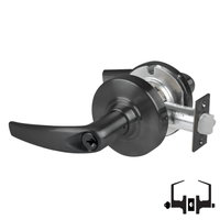 Schlage ND53-PD-ATH 622 entrance lock, matte black cylindrical lockset with Athens lever and keyed cylinder