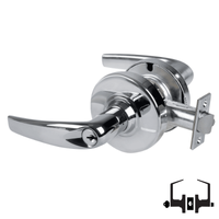 Schlage ND53PD ATH 625 entrance lock, bright chrome cylindrical lockset with Athens lever and keyed cylinder