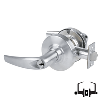 Schlage ND53-PD-ATH entrance lockset, Athens lever, satin chrome 626 finish, keyed cylinder