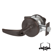 Schlage ND53-PD-ATH entrance lock with Athens lever, 643E dark bronze finish, keyed cylinder and latch
