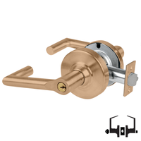 Schlage ND53-PD-BRK 612 cylindrical entrance lock, Boardwalk lever, satin bronze keyed lever lockset