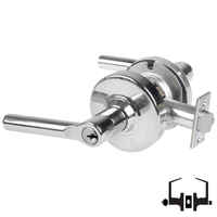 Schlage ND53-PD-BRW 625 entrance cylindrical lock with Broadway lever, bright chrome finish