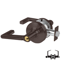 Schlage ND53PD LON 613 entrance lock, dark bronze cylindrical lockset with Longitude lever and keyed cylinder