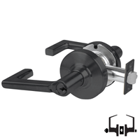 Schlage ND53PD LON 622 entrance lock, matte black cylindrical lockset with Longitude lever and keyed cylinder