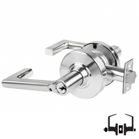 Schlage ND53-PD-LON 625 entrance lock with Longitude lever, keyed cylinder, bright chrome finish