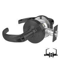 Schlage ND53-PD-SPA entrance lock, Sparta lever, keyed cylinder, matte black 622 finish