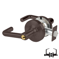 Schlage ND53-PD-TLR 613 cylindrical entrance lock, dark bronze tubular lever with keyed cylinder and latch