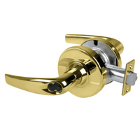 Schlage ND70BD-ATH-605 classroom cylindrical lock, bright brass Athens lever, SFIC less core prep