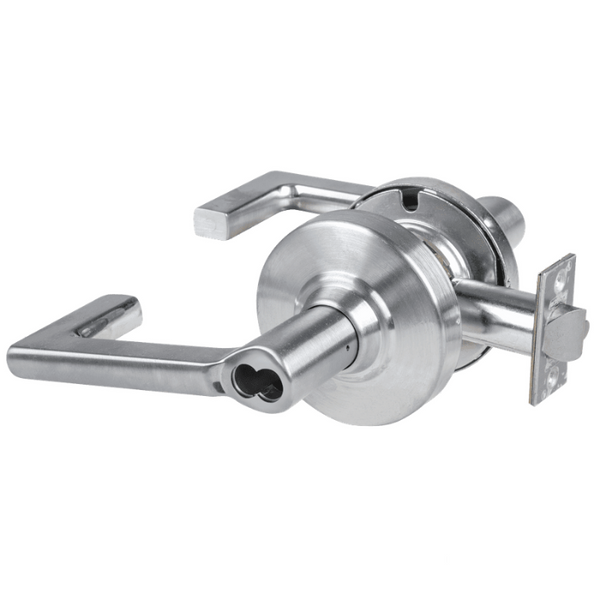 Schlage ND70JD-LON-626 classroom cylindrical lock with Longitude lever, satin chrome, less core