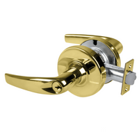 Schlage ND70PD-ATH classroom cylindrical lock, Athens lever, bright brass 605 finish with keyed cylinder