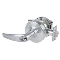Schlage ND70PD-ATH-626 classroom cylindrical lock with Athens lever, satin chrome, keyed lever and latch