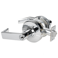 Schlage ND70PD-RHO classroom cylindrical lock, Rhodes lever, 625 bright chrome finish with keyed lever