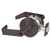 Schlage ND70PD-RHO 643E classroom cylindrical lock, Rhodes lever, dark bronze finish, keyed entry