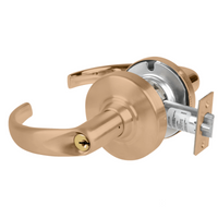 Schlage ND70PD-SPA classroom cylindrical lock, Sparta lever, satin bronze 612 finish, keyed lever set