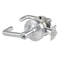 Schlage ND70PD-TLR 626 classroom cylindrical lock with tubular lever, satin chrome finish