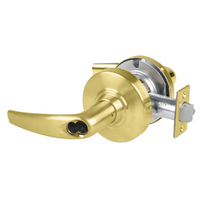 Schlage ND80BD-ATH-606 storeroom cylindrical lock, satin brass Athens lever with SFIC prep less core