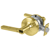 Schlage ND80BD-LAT 606 storeroom cylindrical lock with Latitude lever, satin brass finish, SFIC prep