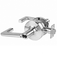 Schlage ND80BD-LON-625 storeroom cylindrical lock with Longitude lever, bright chrome finish, SFIC prep less core