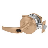Schlage ND80JD-ATH-612 storeroom cylindrical lock, satin bronze Athens lever, FSIC less core