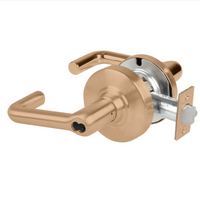 Schlage ND80JD-TLR 612 storeroom cylindrical lock, satin bronze tubular lever with latch and FSIC less core