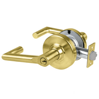 Schlage ND80PD-BRK storeroom cylindrical lock, Boardwalk lever, satin brass 606 finish, keyed cylinder